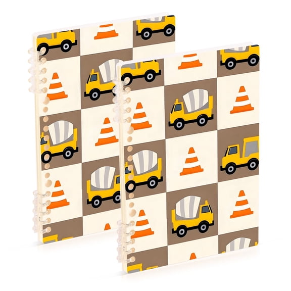 joogoo Spiral Journal Notebook Carton Trucks Vehicles College Ruled Notebooks 8.3" x 5.7" 2 PCs