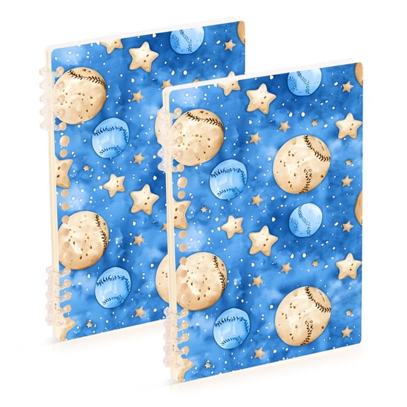 joogoo Spiral Journal Notebook Cartoon Baseball Stars College Ruled Notebooks 8.3" x 5.7" 2 PCs