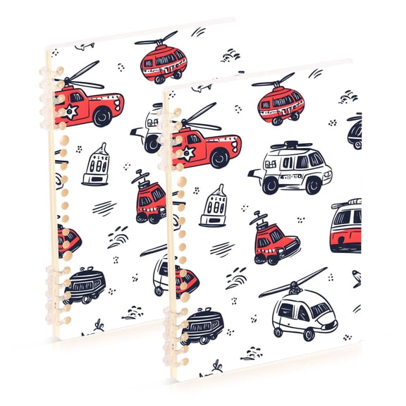 joogoo Spiral Journal Notebook Cartoon Car College Ruled Notebooks 8.3" x 5.7" 2 PCs