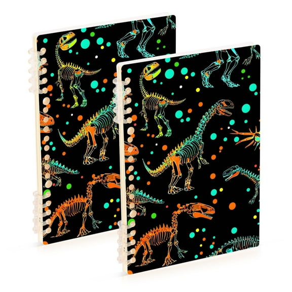 joogoo Spiral Journal Notebook Cartoon Dinosaur College Ruled Notebooks 8.3" x 5.7" 2 PCs
