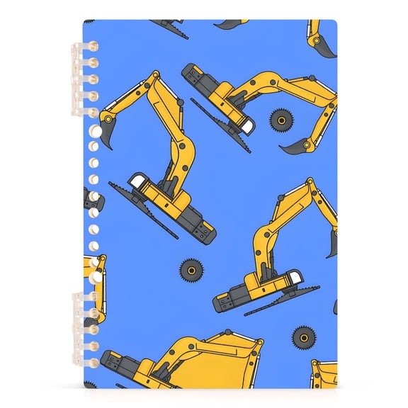 joogoo Spiral Journal Notebook Cartoon Excavator Trucks College Ruled Notebooks 8.3" x 5.7" 1 PC