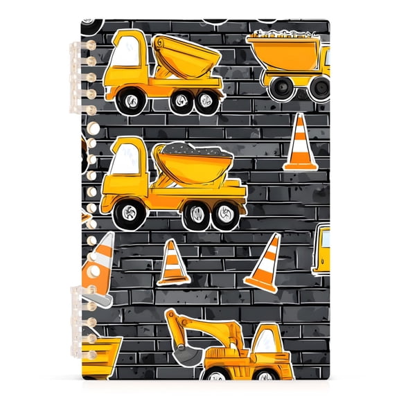 joogoo Spiral Journal Notebook Cartoon Excavator Trucks-h1 College Ruled Notebooks 8.3" x 5.7" 1 PC
