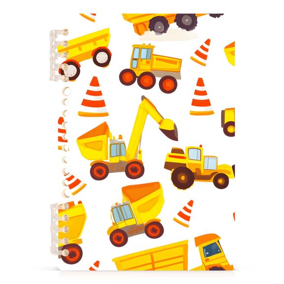 joogoo Spiral Journal Notebook Cartoon Excavator Trucks-h3 College Ruled Notebooks 8.3" x 5.7" 1 PC