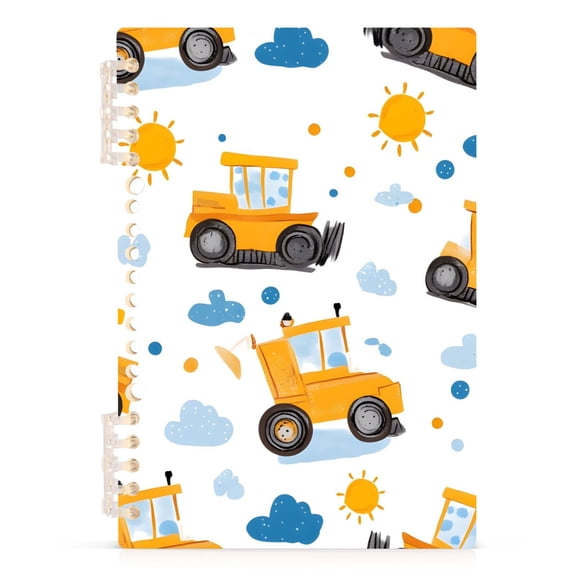 joogoo Spiral Journal Notebook Cartoon Excavator Trucks-h5 College Ruled Notebooks 8.3" x 5.7" 1 PC