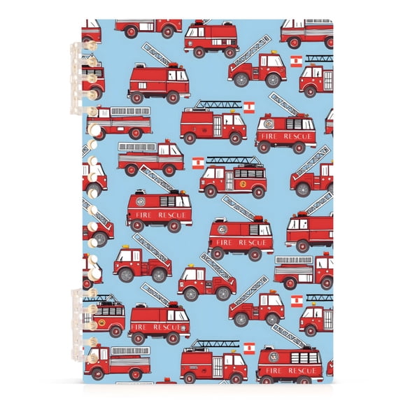 joogoo Spiral Journal Notebook Cartoon Fire Truck Blue College Ruled Notebooks 8.3" x 5.7" 1 PC