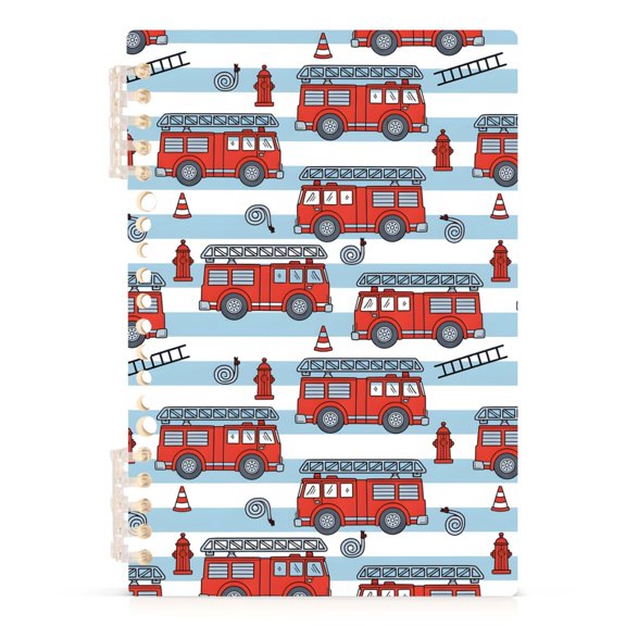 joogoo Spiral Journal Notebook Cartoon Fire Truck College Ruled Notebooks 8.3" x 5.7" 1 PC