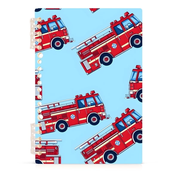 joogoo Spiral Journal Notebook Cartoon Fire Trucks College Ruled Notebooks 8.3" x 5.7" 1 PC