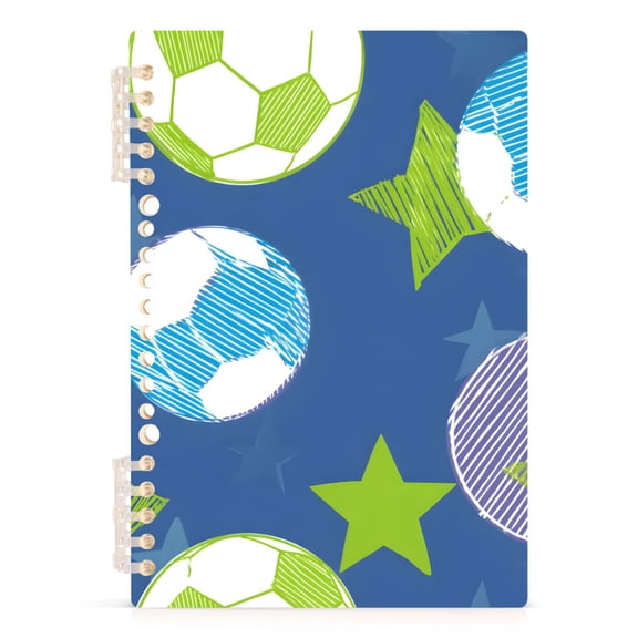 joogoo Spiral Journal Notebook Cartoon Football Stars College Ruled Notebooks 8.3" x 5.7" 1 PC