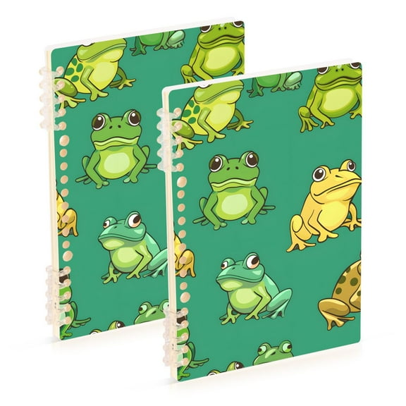 joogoo Spiral Journal Notebook Cartoon Frog College Ruled Notebooks 8.3" x 5.7" 2 PCs