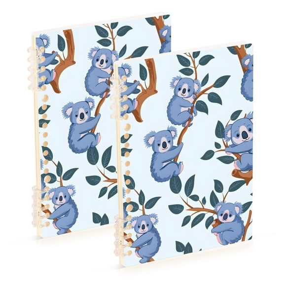 joogoo Spiral Journal Notebook Cartoon Koalas College Ruled Notebooks 8.3" x 5.7" 2 PCs