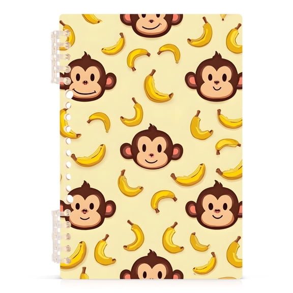 joogoo Spiral Journal Notebook Cartoon Monkey Bananas College Ruled Notebooks 8.3" x 5.7" 1 PC