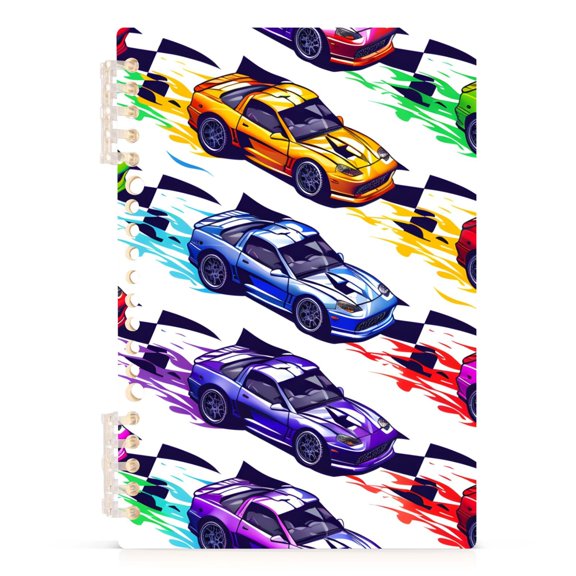 joogoo Spiral Journal Notebook Cartoon Race Cars College Ruled Notebooks 8.3" x 5.7" 1 PC
