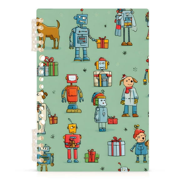joogoo Spiral Journal Notebook Cartoon Robots College Ruled Notebooks 8.3" x 5.7" 1 PC