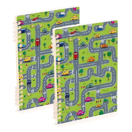joogoo Spiral Journal Notebook Cartoon Truck Excavators-1 College Ruled Notebooks 8.3" x 5.7" 2 PCs