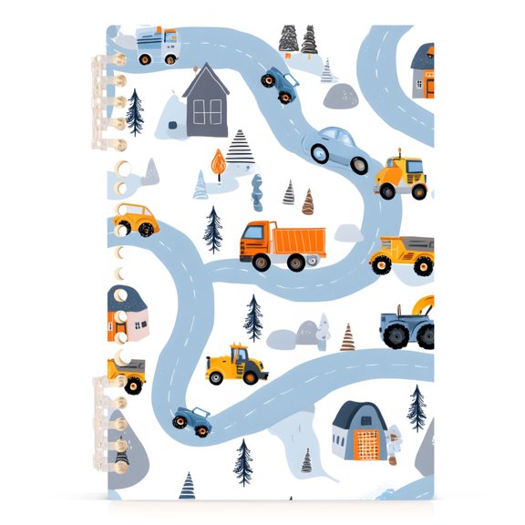 joogoo Spiral Journal Notebook Cartoon Trucks Vehicle-t1 College Ruled Notebooks 8.3" x 5.7" 1 PC