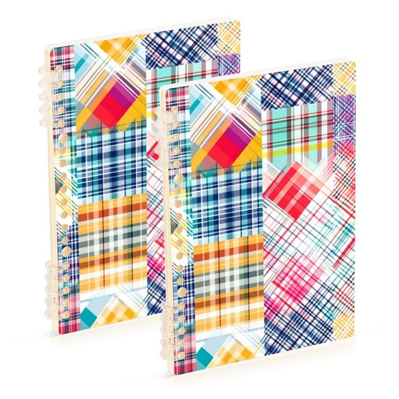joogoo Spiral Journal Notebook Checkered Grid Pattern-a1 College Ruled Notebooks 8.3" x 5.7" 2 PCs