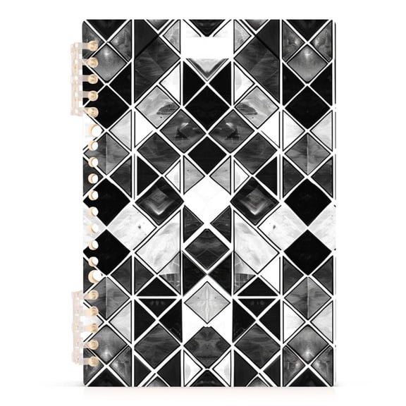 joogoo Spiral Journal Notebook Checkered Grid Plaid Pattern College Ruled Notebooks 8.3" x 5.7" 1 PC