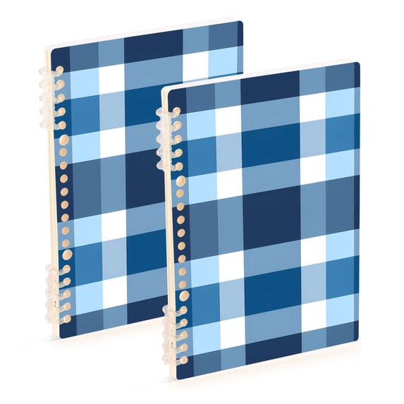 joogoo Spiral Journal Notebook Checkered Pattern College Ruled Notebooks 8.3" x 5.7" 2 PCs
