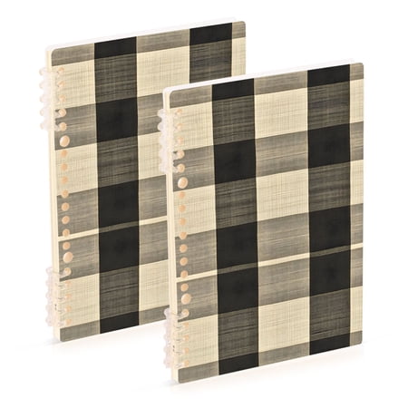 joogoo Spiral Journal Notebook Checkered Pattern-e5 College Ruled Notebooks 8.3" x 5.7" 2 PCs