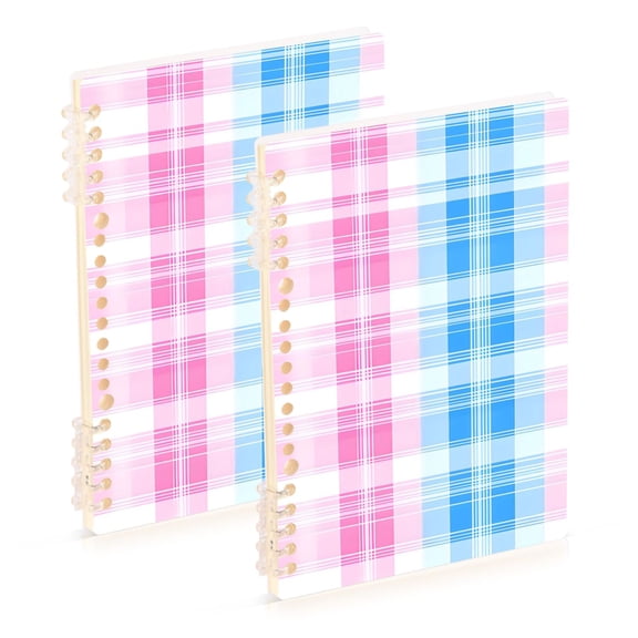 joogoo Spiral Journal Notebook Checkered Plaid College Ruled Notebooks 8.3" x 5.7" 2 PCs