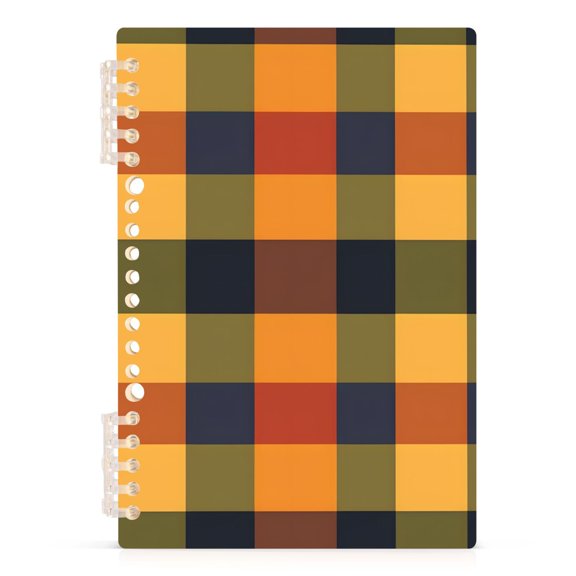 joogoo Spiral Journal Notebook Checkered Plaid Retro College Ruled Notebooks 8.3" x 5.7" 1 PC
