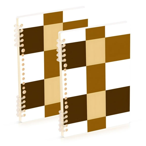 joogoo Spiral Journal Notebook Checkered Plaid-a8 College Ruled Notebooks 8.3" x 5.7" 2 PCs