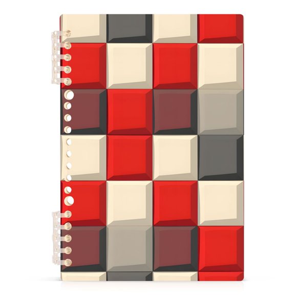 joogoo Spiral Journal Notebook Checkered Red and Gray College Ruled Notebooks 8.3" x 5.7" 1 PC