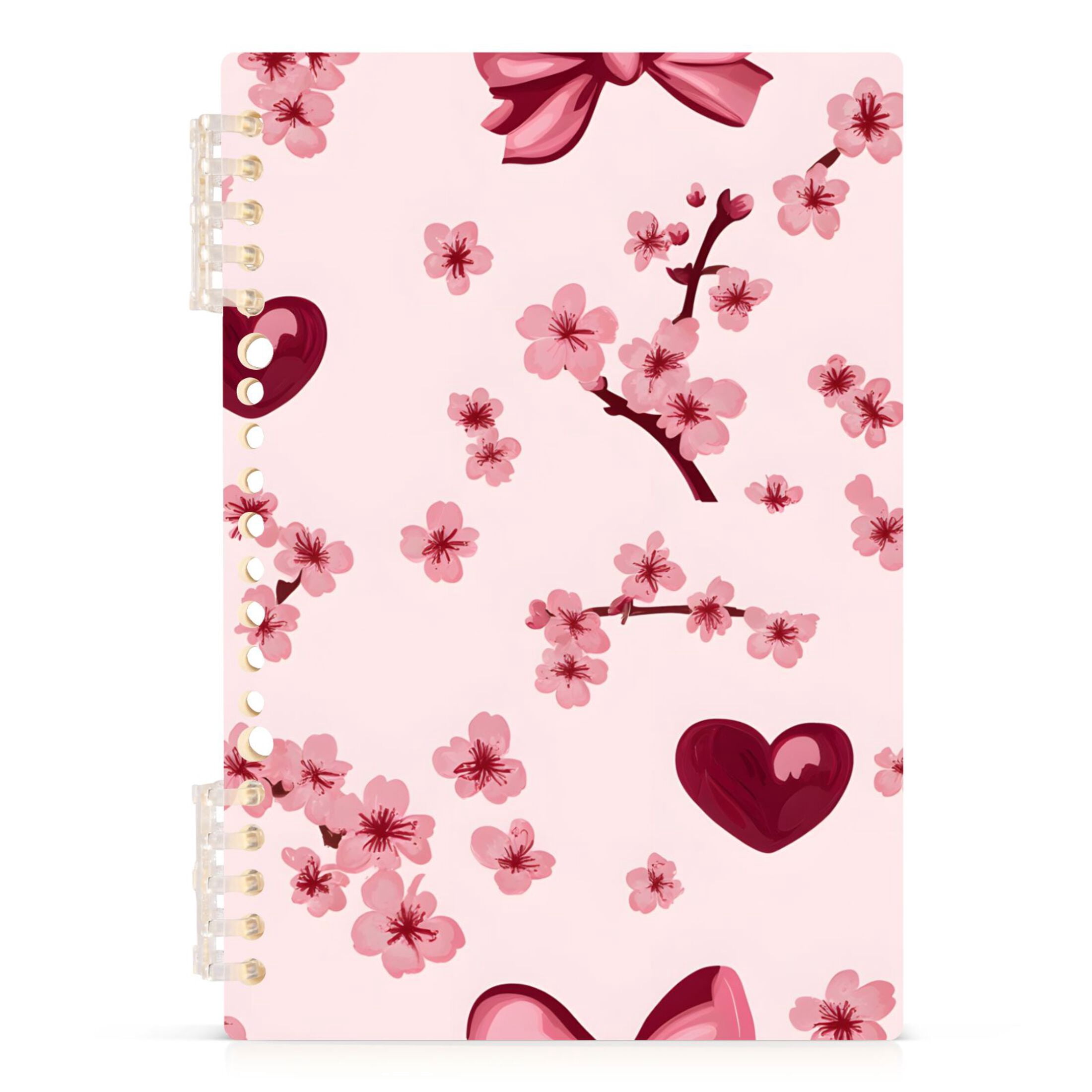 joogoo Spiral Journal Notebook Cherry Flower Bows College Ruled ...