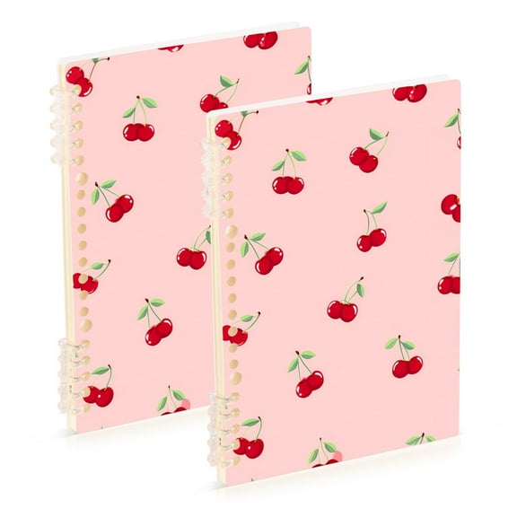 joogoo Spiral Journal Notebook Cherry Fruits College Ruled Notebooks 8.3" x 5.7" 2 PCs