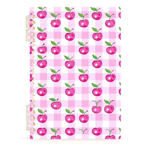 joogoo Spiral Journal Notebook Cherry on Checkered College Ruled Notebooks 8.3" x 5.7" 1 PC