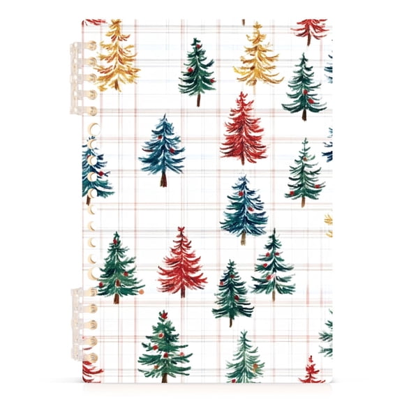 joogoo Spiral Journal Notebook Christmas Tree Checkered Pattern College Ruled Notebooks 8.3" x 5.7" 1 PC