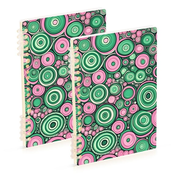 joogoo Spiral Journal Notebook Circles Art College Ruled Notebooks 8.3" x 5.7" 2 PCs