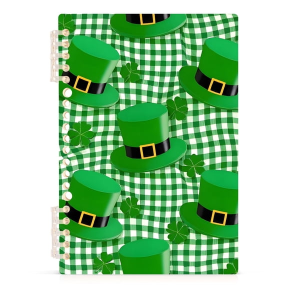 joogoo Spiral Journal Notebook Clover Hats on Checkered College Ruled Notebooks 8.3" x 5.7" 1 PC