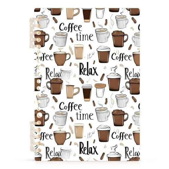 joogoo Spiral Journal Notebook Coffee Cups Pattern College Ruled Notebooks 8.3" x 5.7" 1 PC