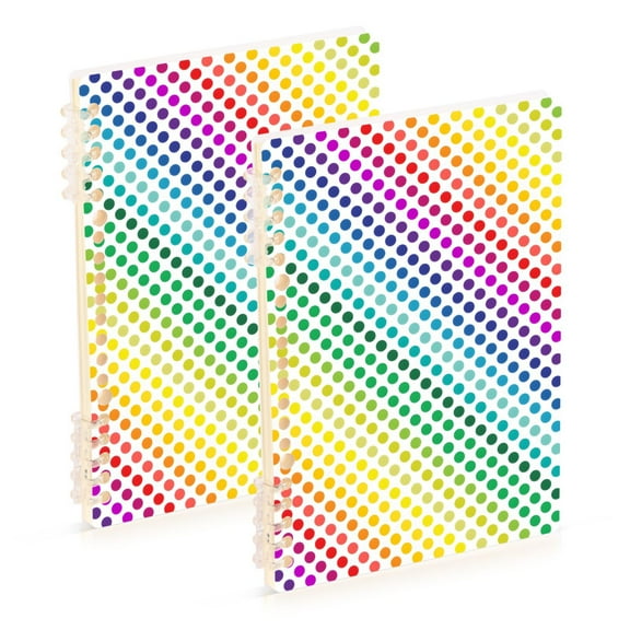 joogoo Spiral Journal Notebook Colorful Polka Dots in Lines College Ruled Notebooks 8.3" x 5.7" 2 PCs