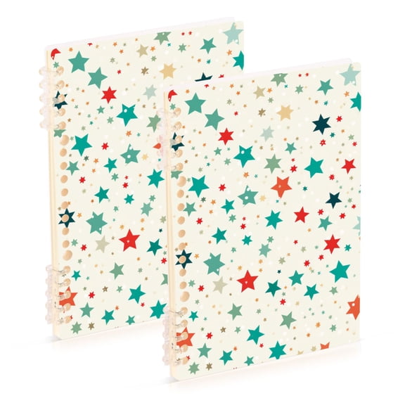 joogoo Spiral Journal Notebook Colorful Stars College Ruled Notebooks 8.3" x 5.7" 2 PCs