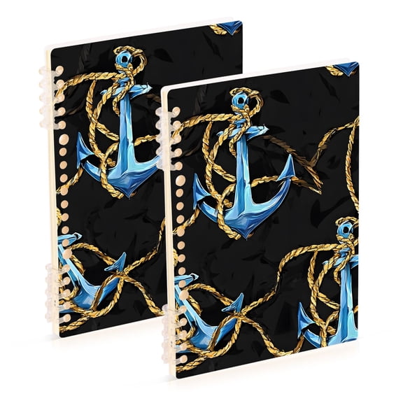 joogoo Spiral Journal Notebook Cool Anchors College Ruled Notebooks 8.3" x 5.7" 2 PCs