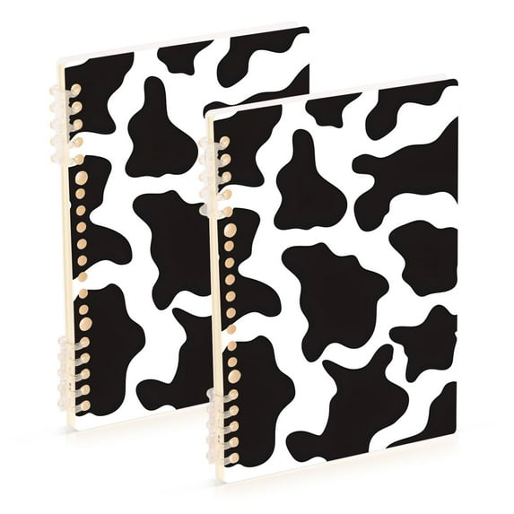 joogoo Spiral Journal Notebook Cow Print College Ruled Notebooks 8.3" x 5.7" 2 PCs