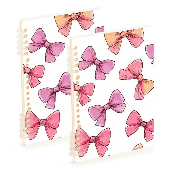 joogoo Spiral Journal Notebook Cute Bows College Ruled Notebooks 8.3" x 5.7" 2 PCs