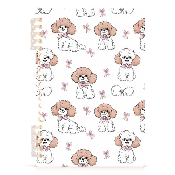 joogoo Spiral Journal Notebook Cute Dogs Bows College Ruled Notebooks 8.3" x 5.7" 1 PC