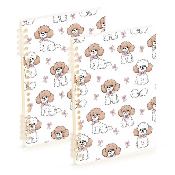 joogoo Spiral Journal Notebook Cute Dogs Bows College Ruled Notebooks 8.3" x 5.7" 2 PCs