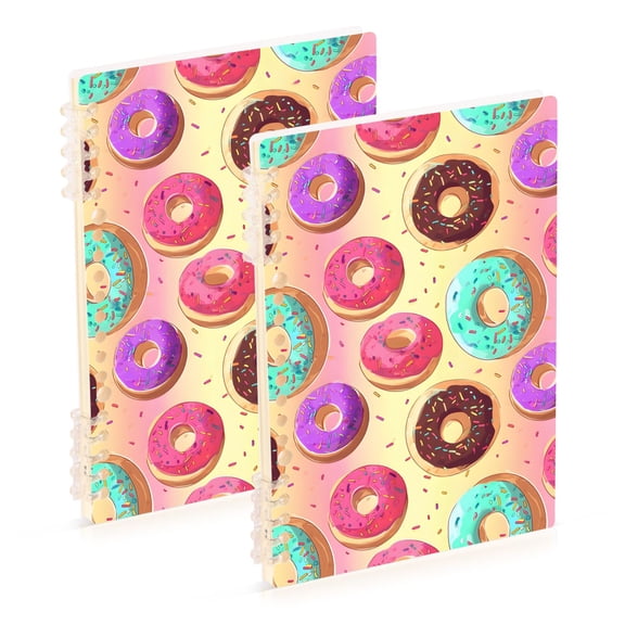 joogoo Spiral Journal Notebook Cute Doughnut Colorful College Ruled Notebooks 8.3" x 5.7" 2 PCs