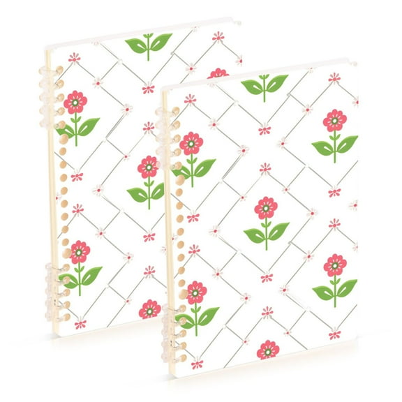 joogoo Spiral Journal Notebook Cute Flower College Ruled Notebooks 8.3" x 5.7" 2 PCs