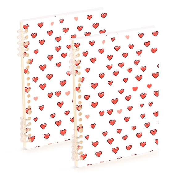 joogoo Spiral Journal Notebook Cute Hearts College Ruled Notebooks 8.3" x 5.7" 2 PCs