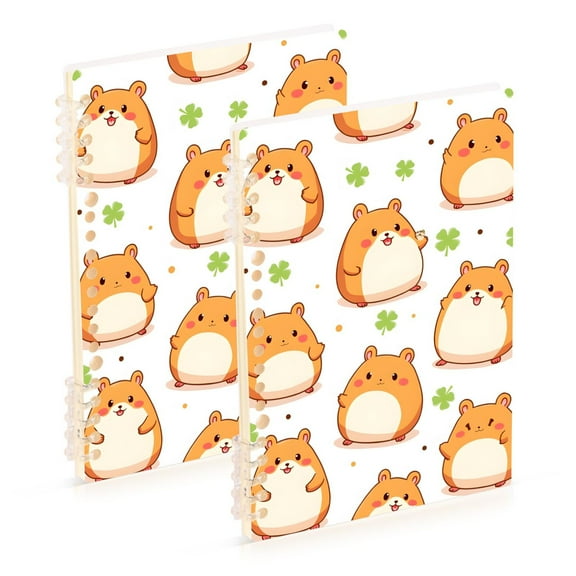 joogoo Spiral Journal Notebook Cute Mouse Clover College Ruled Notebooks 8.3" x 5.7" 2 PCs