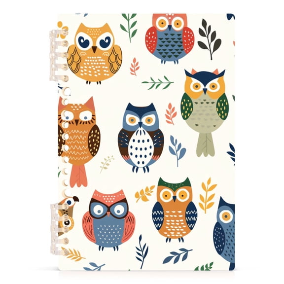 joogoo Spiral Journal Notebook Cute Owl Pattern College Ruled Notebooks 8.3" x 5.7" 1 PC