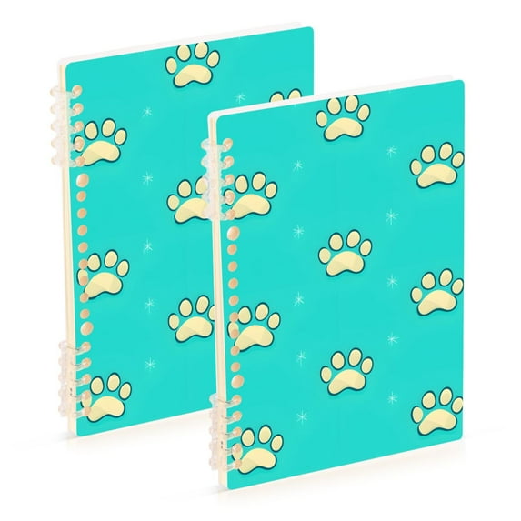 joogoo Spiral Journal Notebook Cute Paw Prints College Ruled Notebooks 8.3" x 5.7" 2 PCs