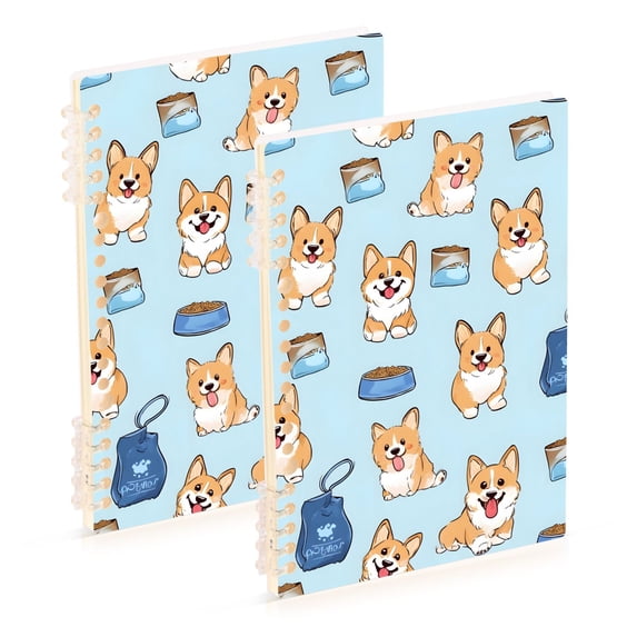 joogoo Spiral Journal Notebook Cute Puppy Dogs College Ruled Notebooks 8.3" x 5.7" 2 PCs