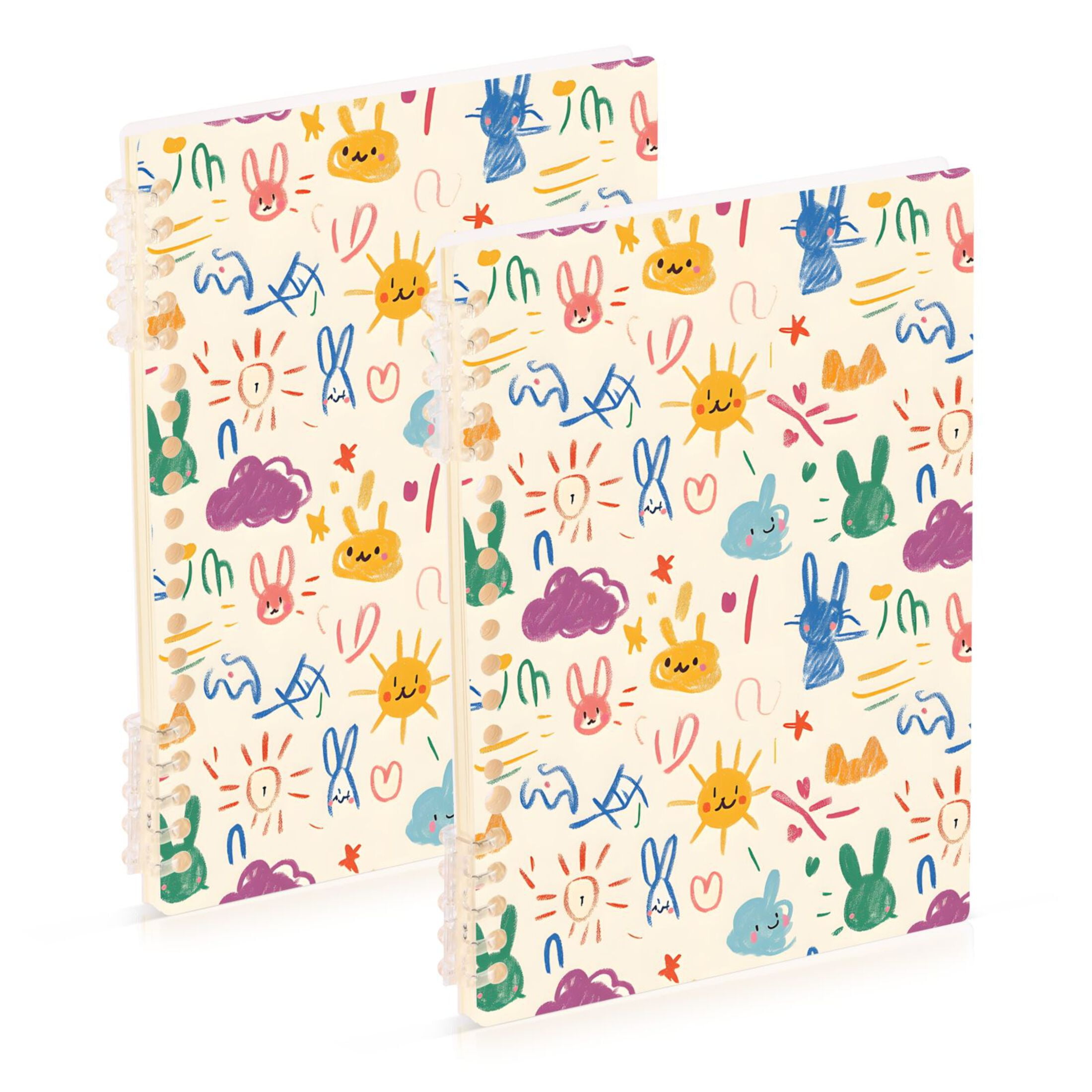 joogoo Spiral Journal Notebook Cute Rabbits Graffiti College Ruled ...