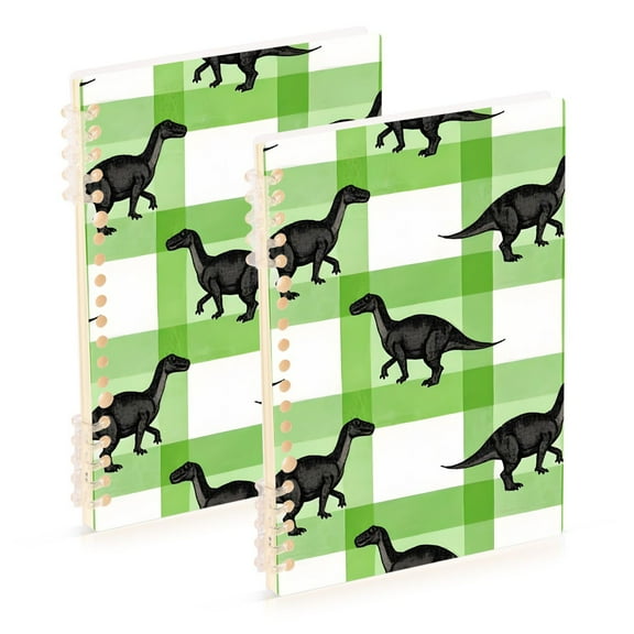 joogoo Spiral Journal Notebook Dinosaur on Checkered College Ruled Notebooks 8.3" x 5.7" 2 PCs